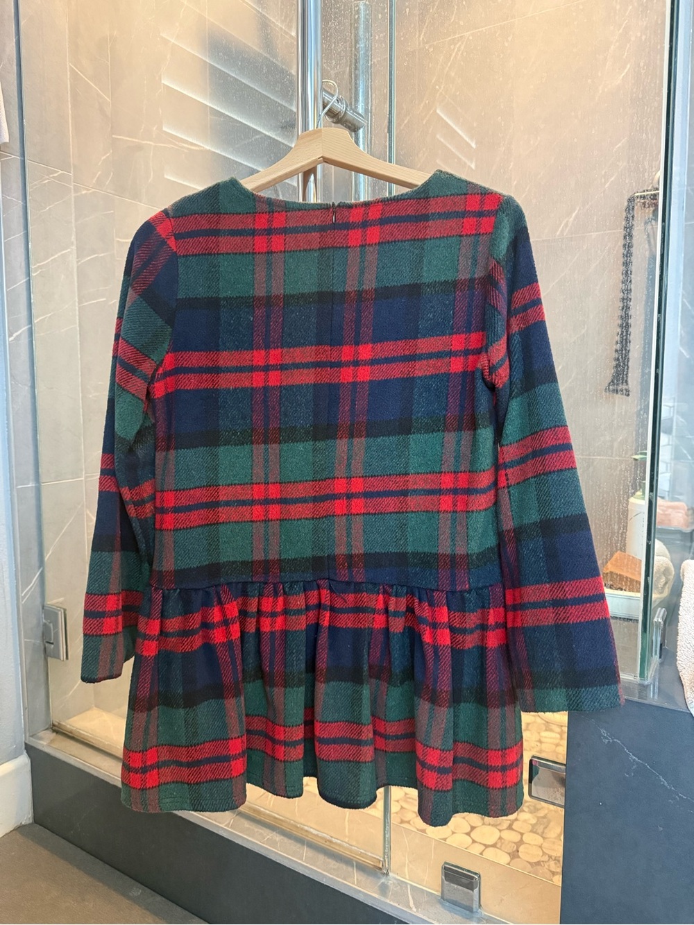 Plaid Christmas Holiday Long Sleeve Dress - Picture 2 of 4